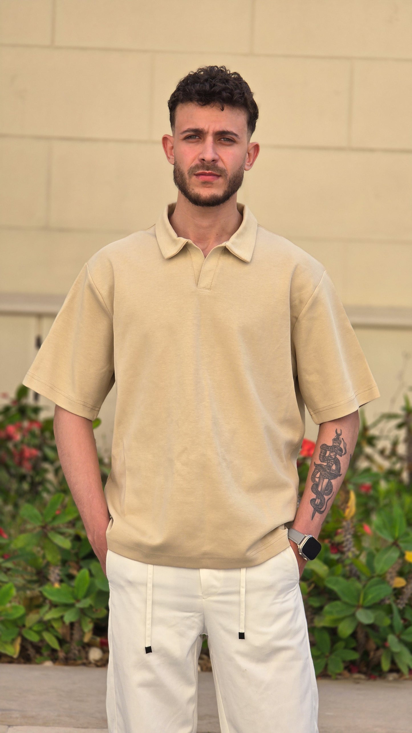 Short sleeve interlock polo shirt