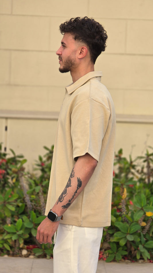 Short sleeve interlock polo shirt