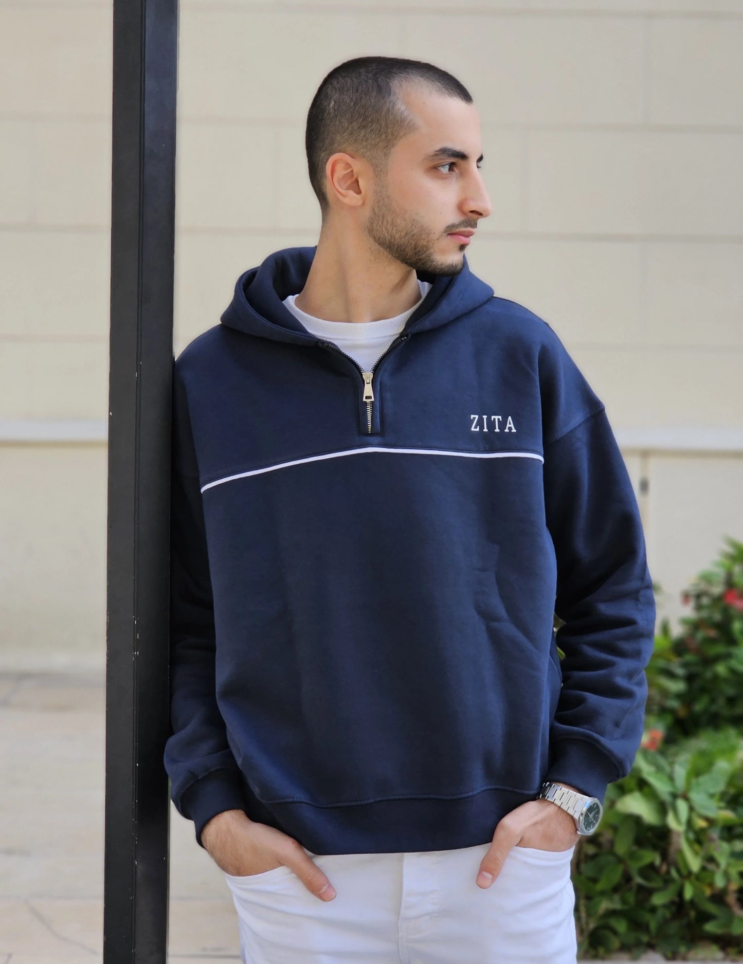 Quarter - Zipper Hoodie (Navy)
