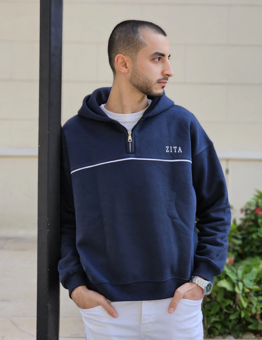 Quarter - Zipper Hoodie (Navy)
