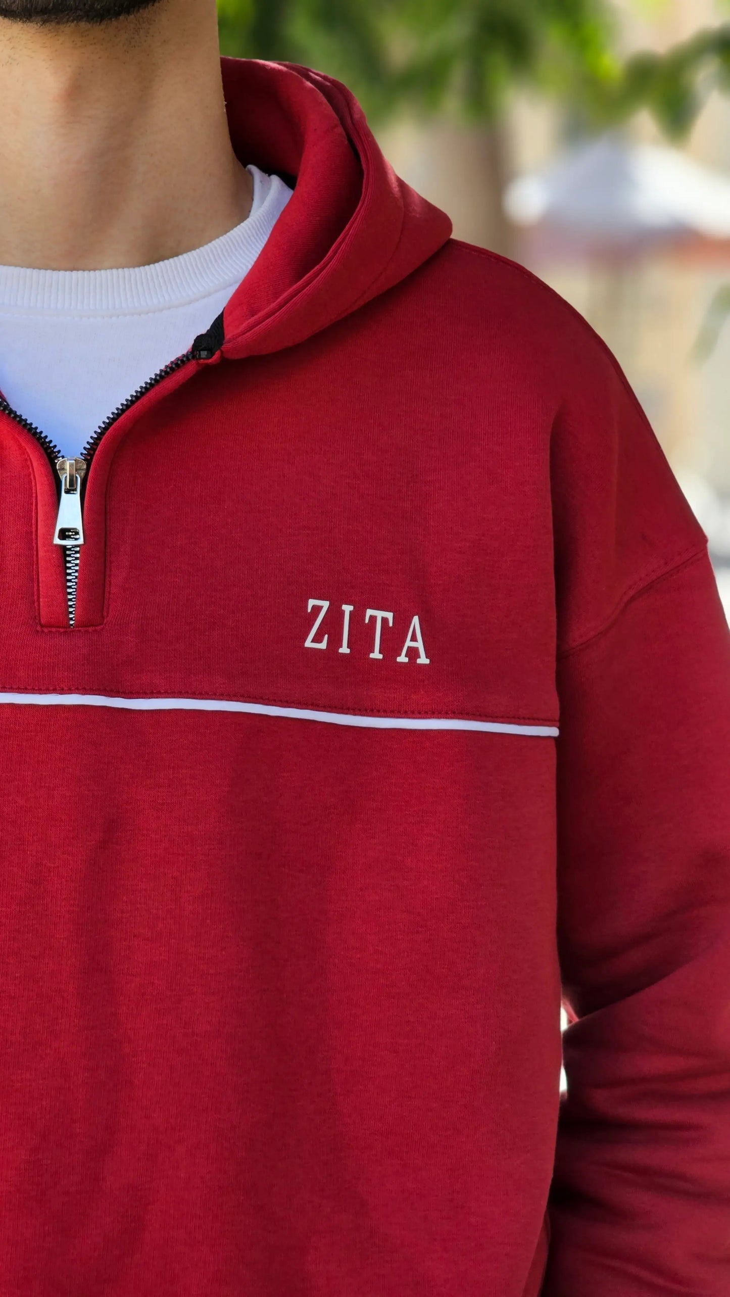 Quarter - Zipper Hoodie (Burgundy)