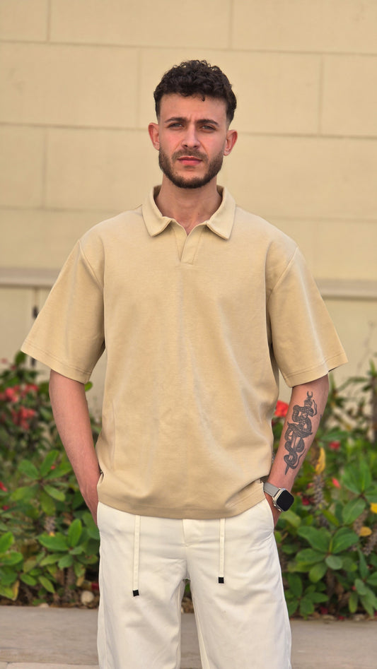 Short sleeve interlock polo shirt