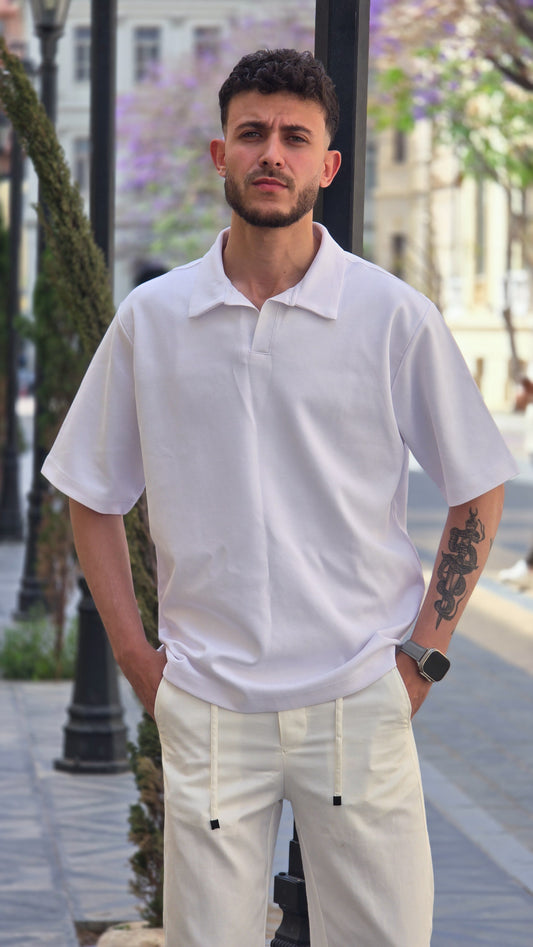 Short sleeve interlock polo shirt