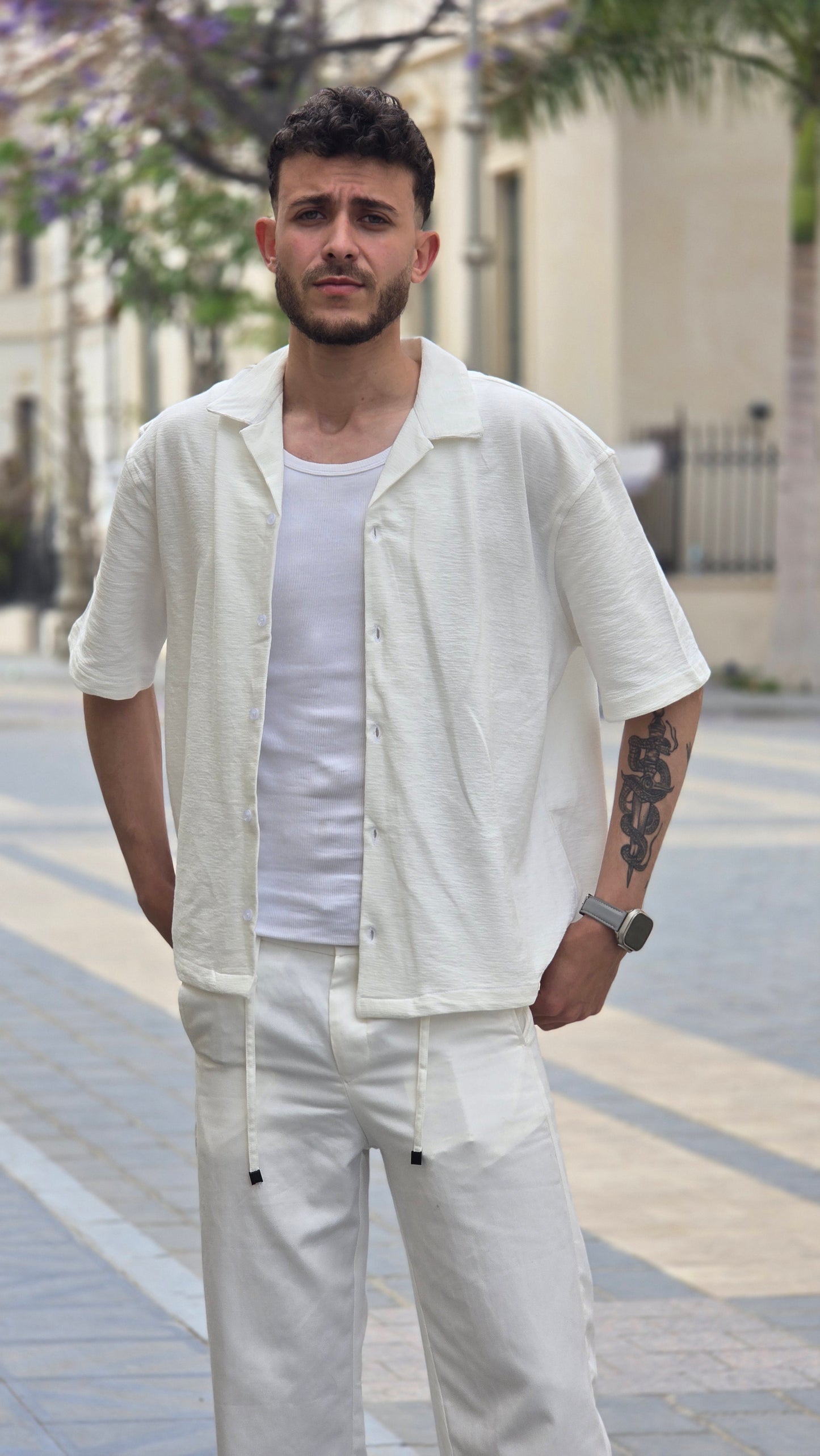 Terrycloth short sleeve shirt