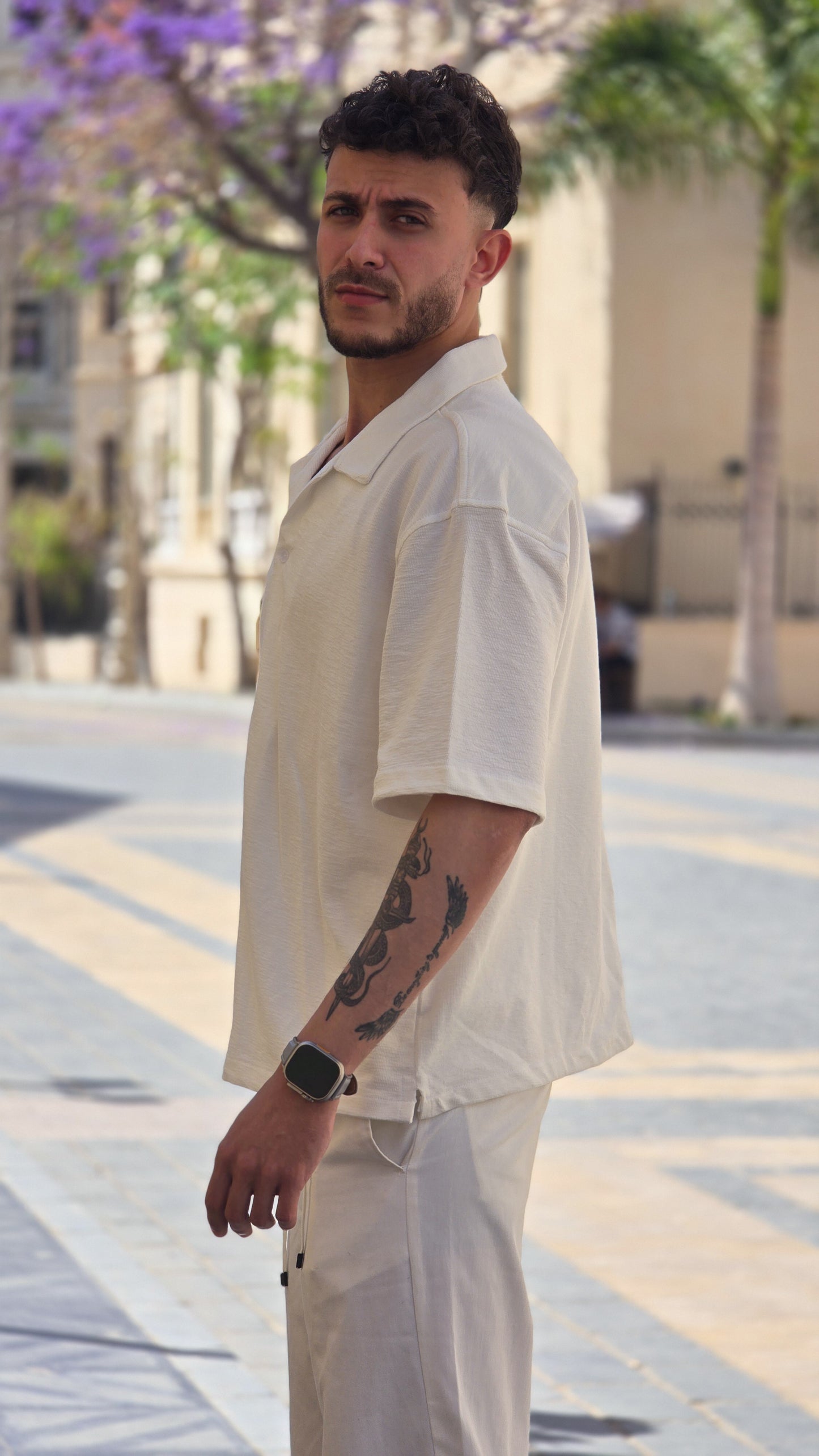 Terrycloth short sleeve shirt