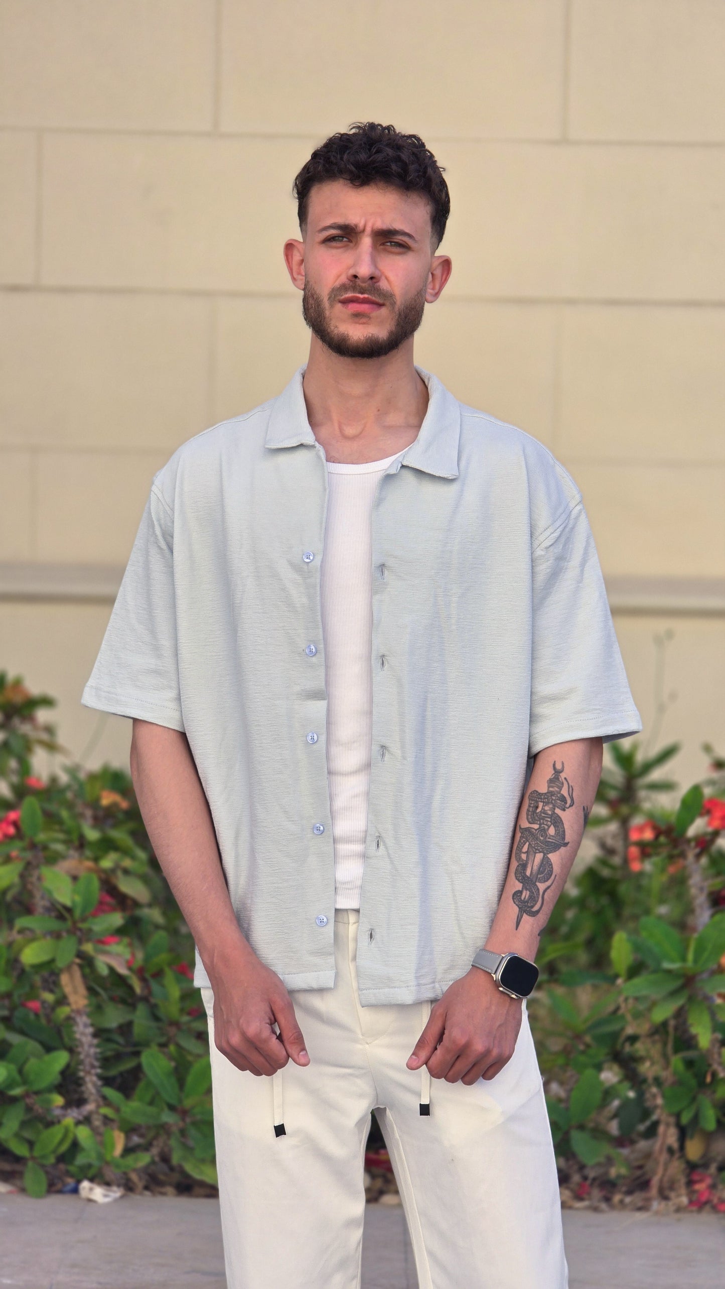 Terrycloth short sleeve shirt
