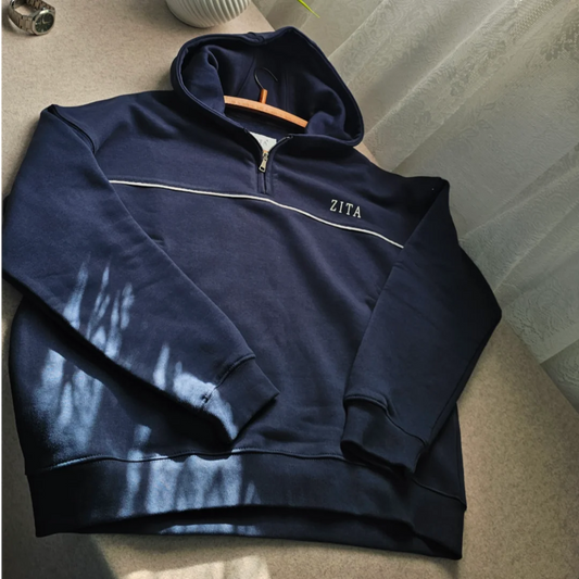 Quarter - Zipper Hoodie (Navy)